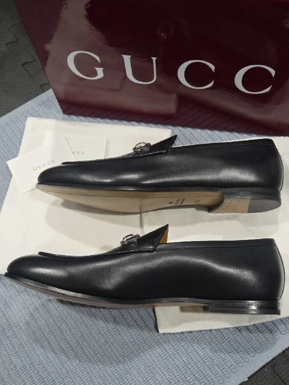 NWT Men's Gucci Real Betis Glamour Loafer Black W/Embossed GG - Gucci Size 9.5